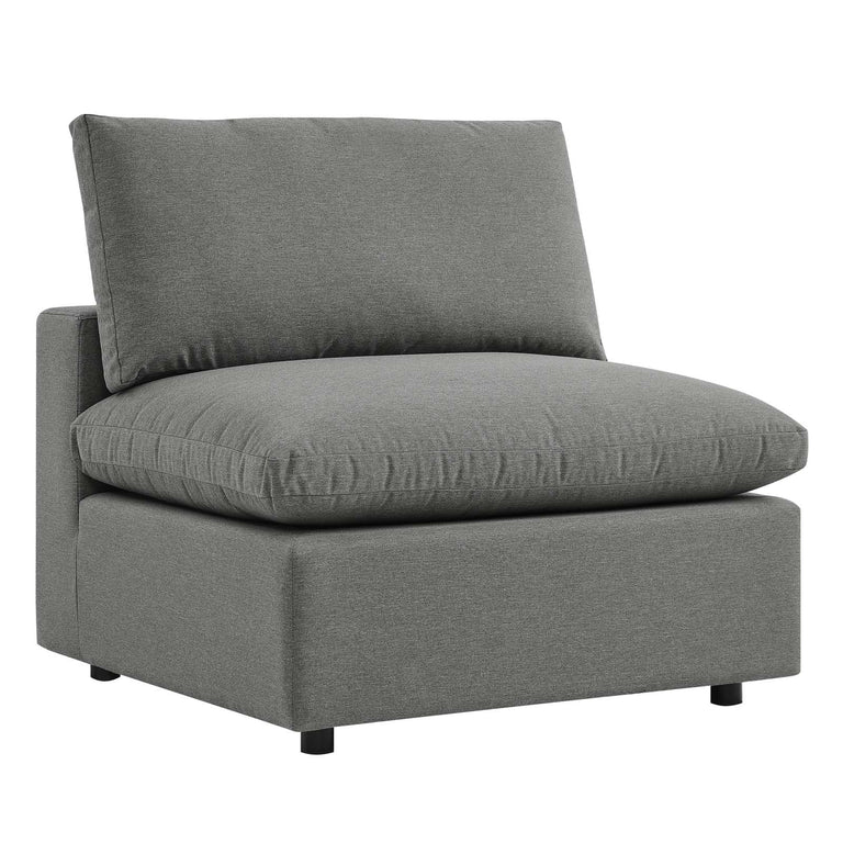 Commix Overstuffed Outdoor Patio Sofa in Charcoal, EEI-5578-CHA