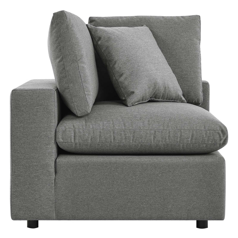 Commix Overstuffed Outdoor Patio Sofa in Charcoal, EEI-5578-CHA