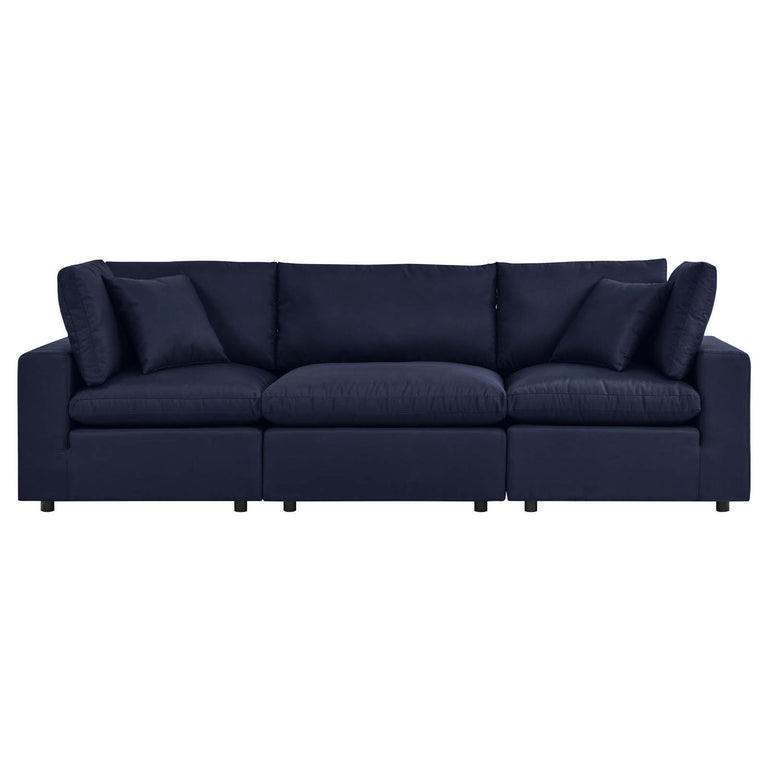 Commix Overstuffed Outdoor Patio Sofa in Navy, EEI-5578-NAV
