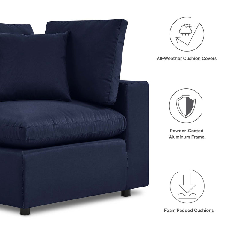 Commix Overstuffed Outdoor Patio Sofa in Navy, EEI-5578-NAV