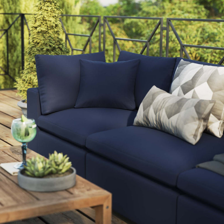 Commix Overstuffed Outdoor Patio Sofa in Navy, EEI-5578-NAV
