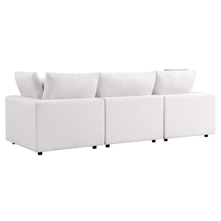 Commix Overstuffed Outdoor Patio Sofa in White, EEI-5578-WHI