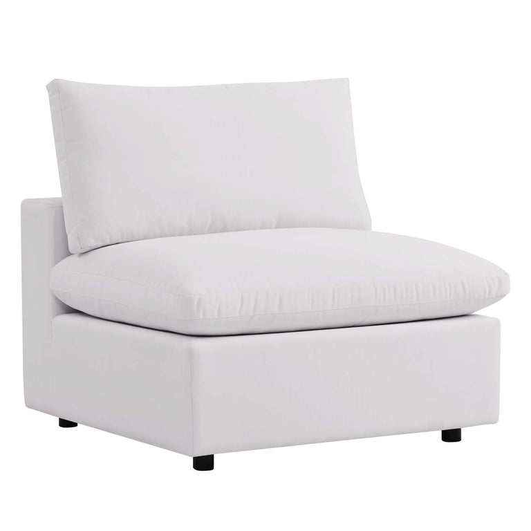 Commix Overstuffed Outdoor Patio Sofa in White, EEI-5578-WHI