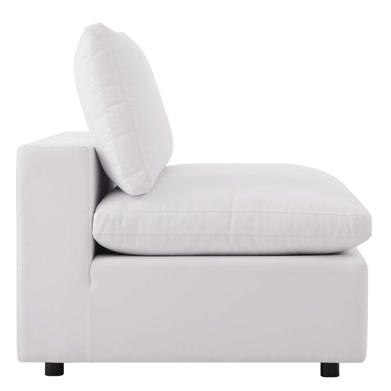 Commix Overstuffed Outdoor Patio Sofa in White, EEI-5578-WHI