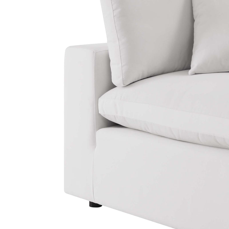 Commix Overstuffed Outdoor Patio Sofa in White, EEI-5578-WHI