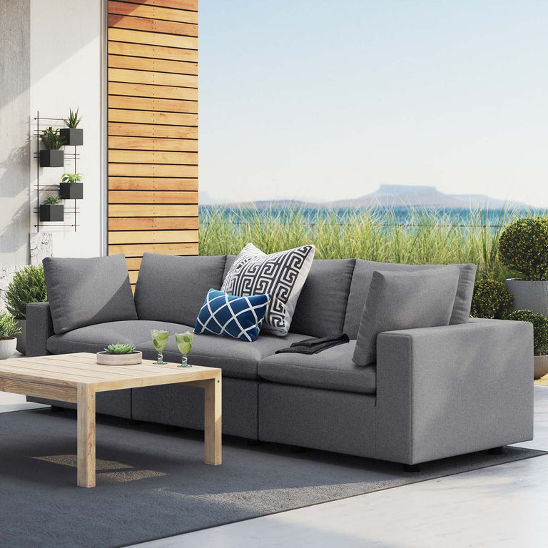 Commix  Sunbrella® Outdoor Patio Sofa in Gray, EEI-5579-SLA