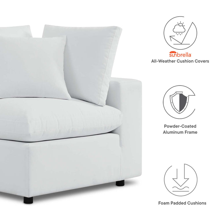 Commix  Sunbrella® Outdoor Patio Sofa in White, EEI-5579-WHI