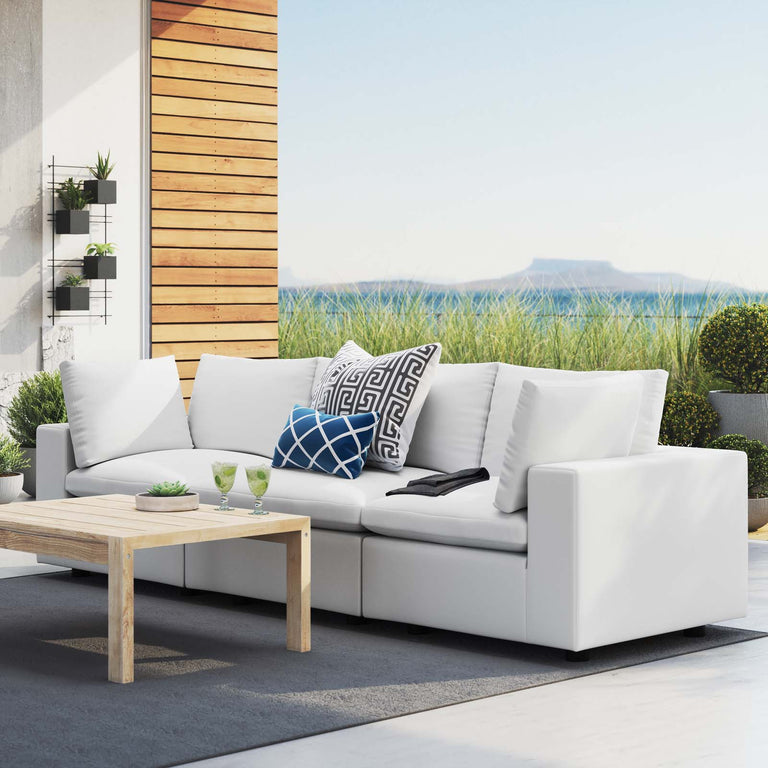 Commix  Sunbrella® Outdoor Patio Sofa in White, EEI-5579-WHI