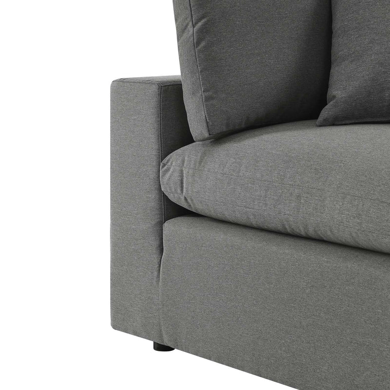 Commix 4-Piece Outdoor Patio Sectional Sofa in Charcoal, EEI-5580-CHA