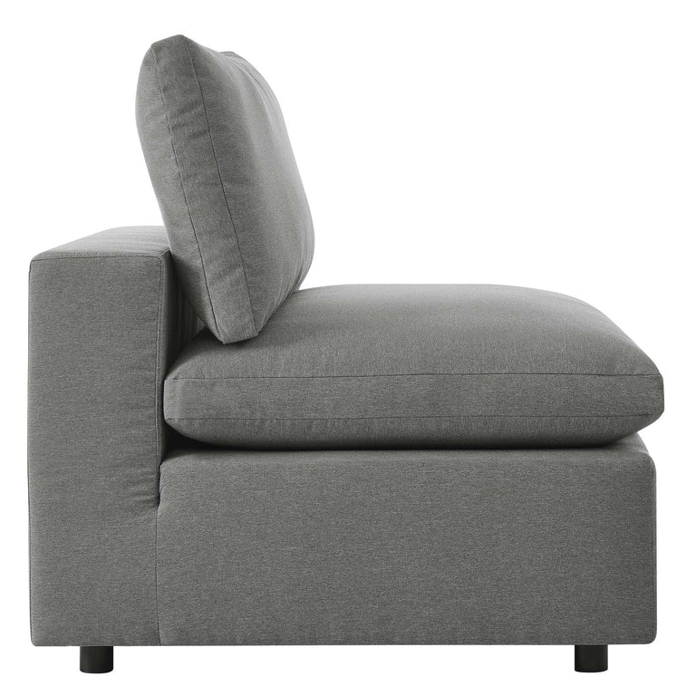 Commix 4-Piece Outdoor Patio Sectional Sofa in Charcoal, EEI-5580-CHA