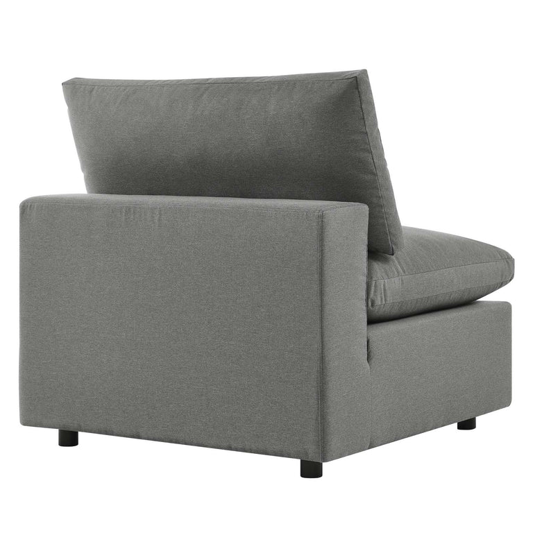 Commix 4-Piece Outdoor Patio Sectional Sofa in Charcoal, EEI-5580-CHA