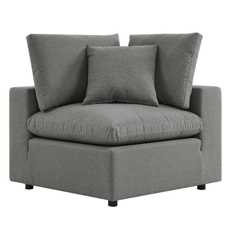Commix 4-Piece Outdoor Patio Sectional Sofa in Charcoal, EEI-5580-CHA