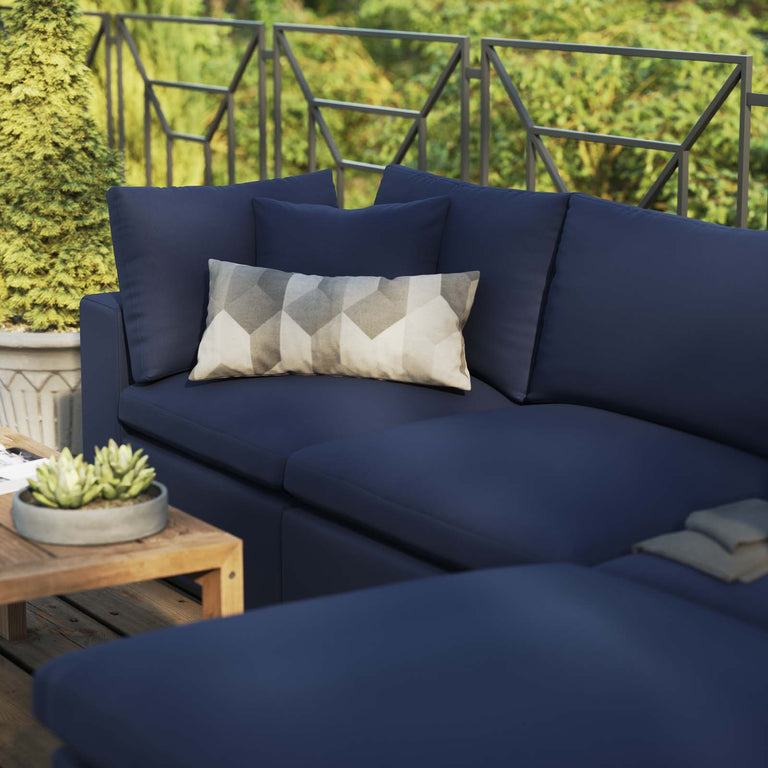 Commix 4-Piece Outdoor Patio Sectional Sofa in Navy, EEI-5580-NAV