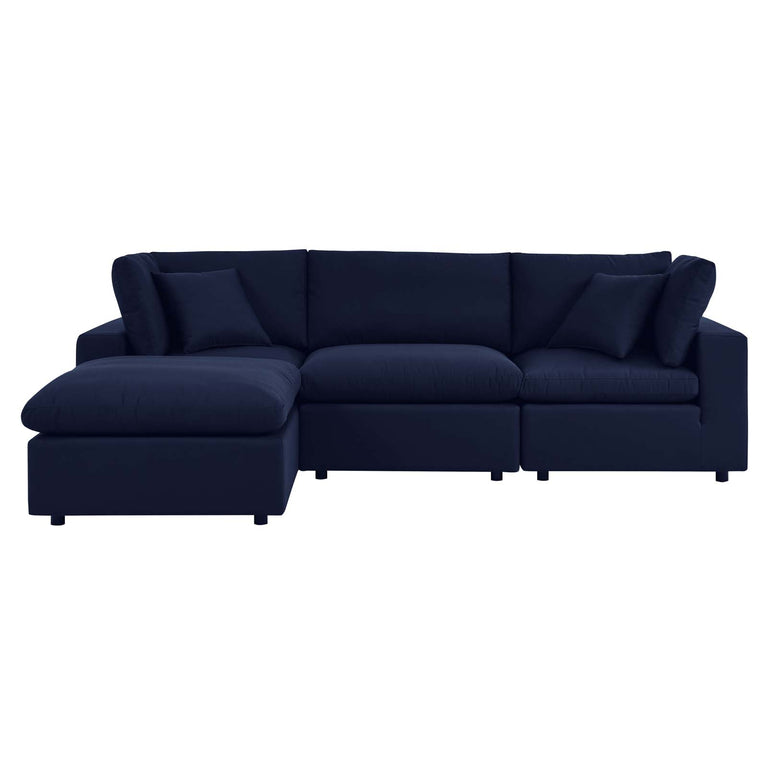 Commix 4-Piece Sunbrella® Outdoor Patio Sectional Sofa in Navy, EEI-5581-NAV
