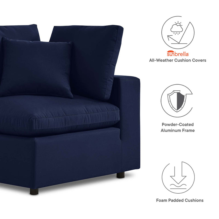 Commix 4-Piece Sunbrella® Outdoor Patio Sectional Sofa in Navy, EEI-5581-NAV
