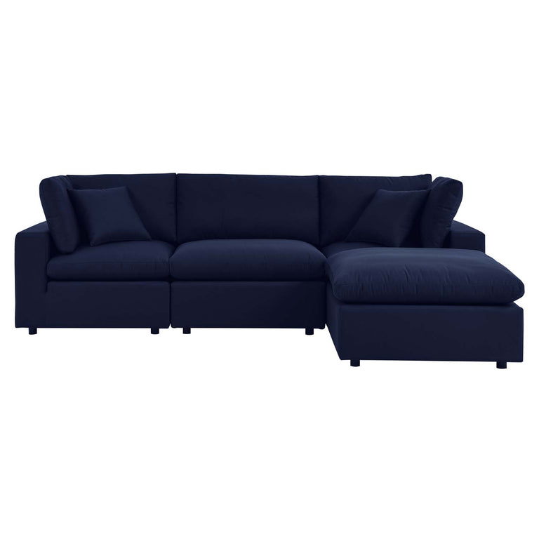 Commix 4-Piece Sunbrella® Outdoor Patio Sectional Sofa in Navy, EEI-5581-NAV
