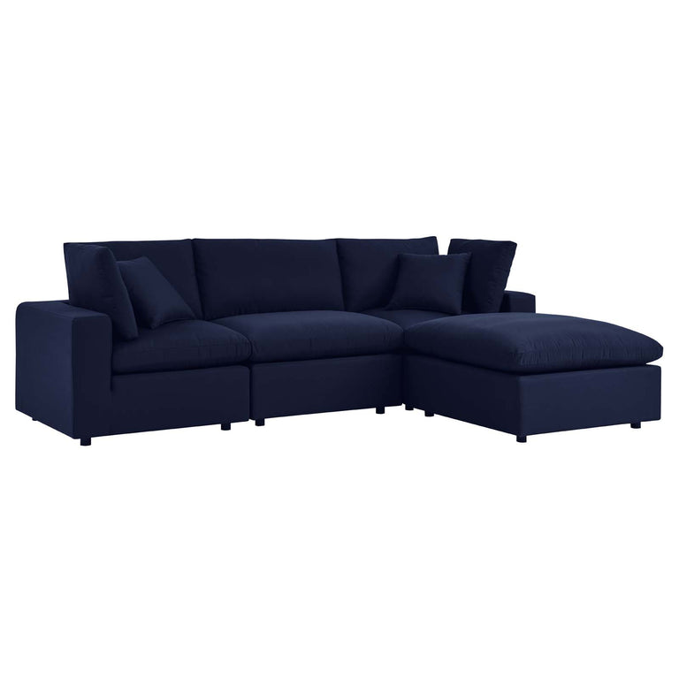 Commix 4-Piece Sunbrella® Outdoor Patio Sectional Sofa in Navy, EEI-5581-NAV