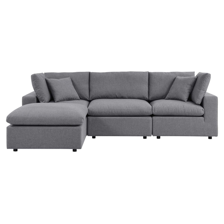 Commix 4-Piece Sunbrella® Outdoor Patio Sectional Sofa in Gray, EEI-5581-SLA
