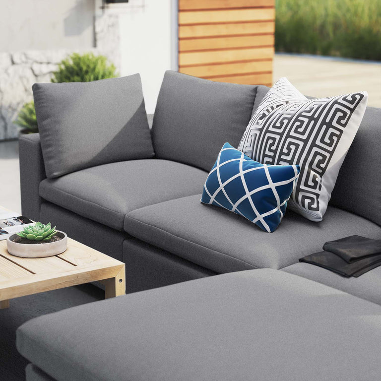 Commix 4-Piece Sunbrella® Outdoor Patio Sectional Sofa in Gray, EEI-5581-SLA