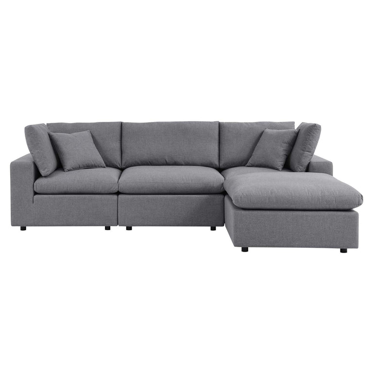 Commix 4-Piece Sunbrella® Outdoor Patio Sectional Sofa in Gray, EEI-5581-SLA