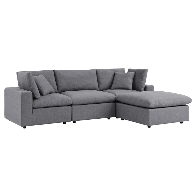 Commix 4-Piece Sunbrella® Outdoor Patio Sectional Sofa in Gray, EEI-5581-SLA