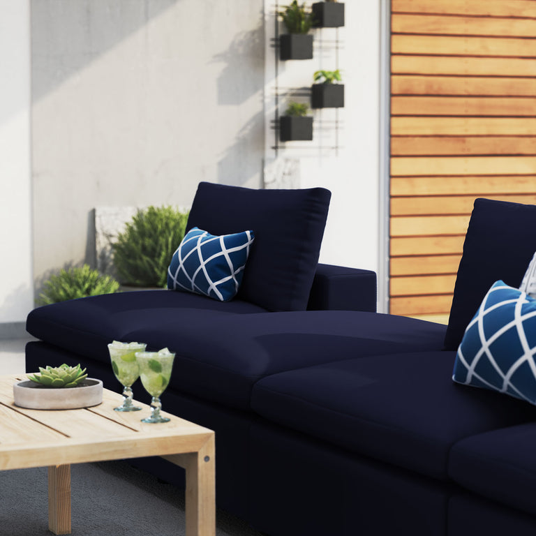 Commix 4-Piece Sunbrella® Outdoor Patio Sectional Sofa in Navy, EEI-5582-NAV
