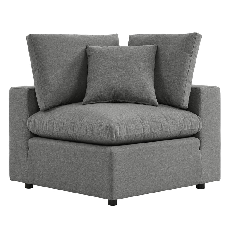Commix 5-Piece Outdoor Patio Sectional Sofa in Charcoal, EEI-5583-CHA