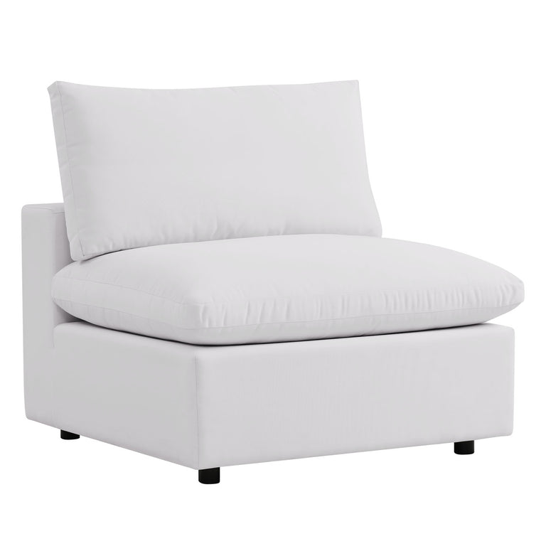 Commix 5-Piece Outdoor Patio Sectional Sofa in White, EEI-5583-WHI