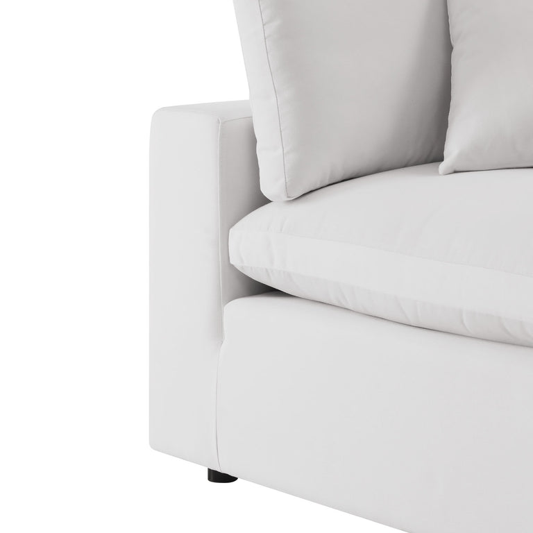 Commix 5-Piece Outdoor Patio Sectional Sofa in White, EEI-5583-WHI