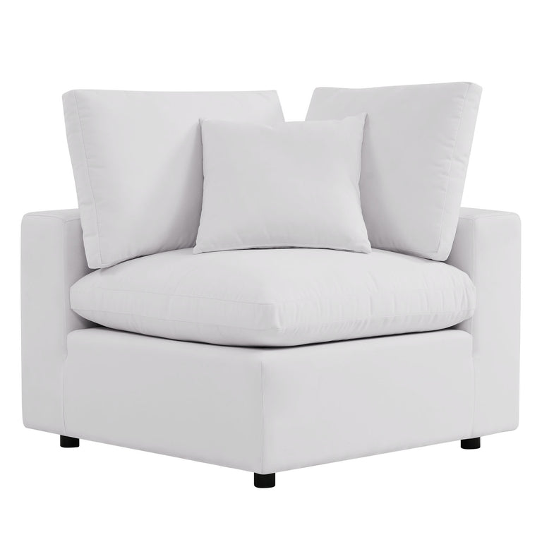 Commix 5-Piece Outdoor Patio Sectional Sofa in White, EEI-5583-WHI