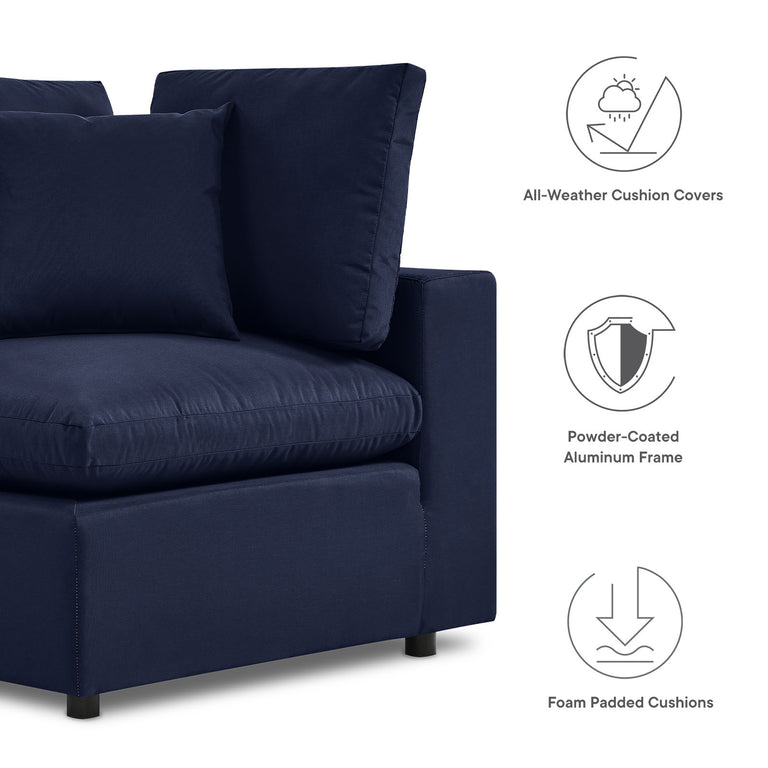 Commix 6-Piece Outdoor Patio Sectional Sofa in Navy, EEI-5585-NAV