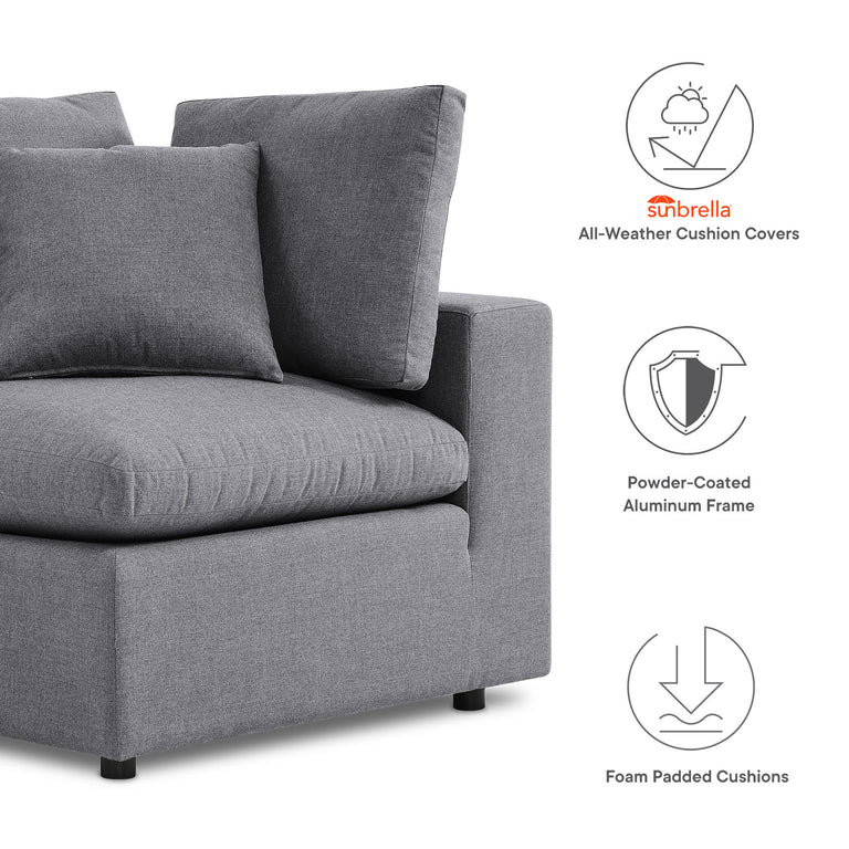 Commix 6-Piece Sunbrella® Outdoor Patio Sectional Sofa in Gray, EEI-5586-SLA