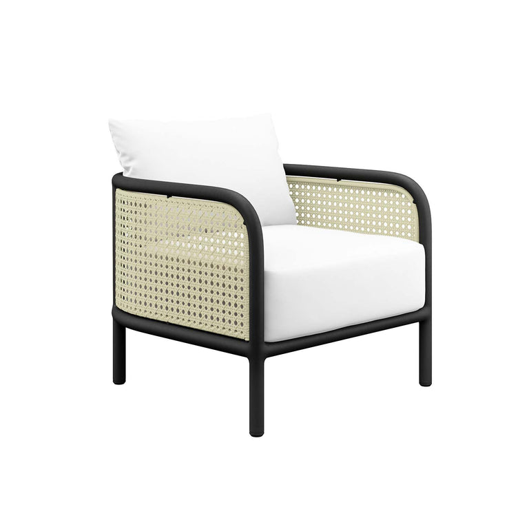 Hanalei 4-Piece Outdoor Patio Furniture Set in Ivory White, EEI-5633-IVO-WHI