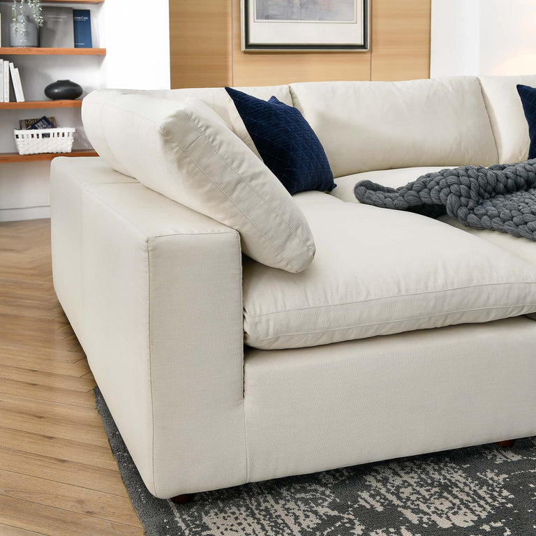 Commix Down Filled Overstuffed 6-Piece Sectional Sofa in Light Beige, EEI-5761-LBG