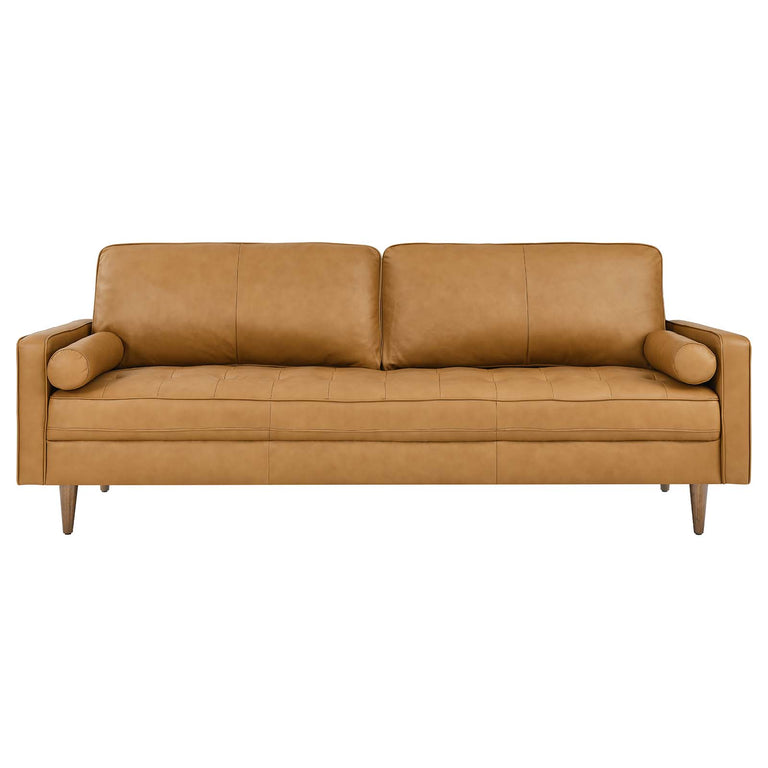 Valour 88" Leather Sofa in Tan, EEI-5871-TAN