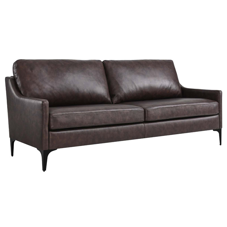 Corland Leather Sofa in Brown, EEI-6018-BRN