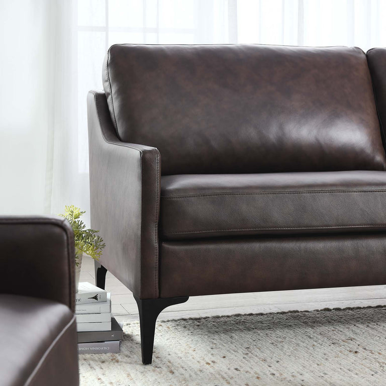 Corland Leather Sofa in Brown, EEI-6018-BRN