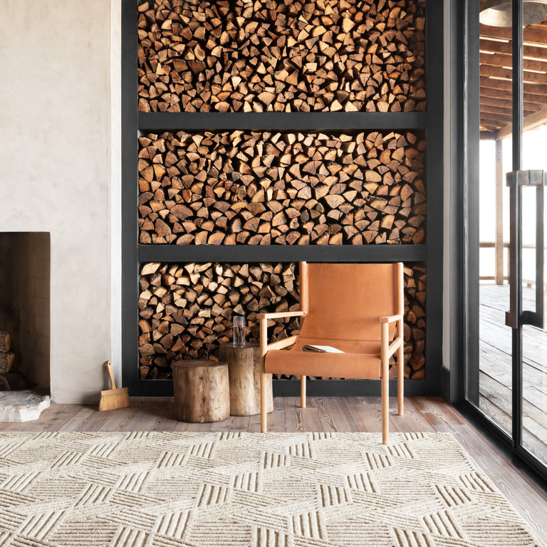 Loloi Rugs Ehren Collection Rug in Oatmeal, Ivory - 7'9" x 9'9"