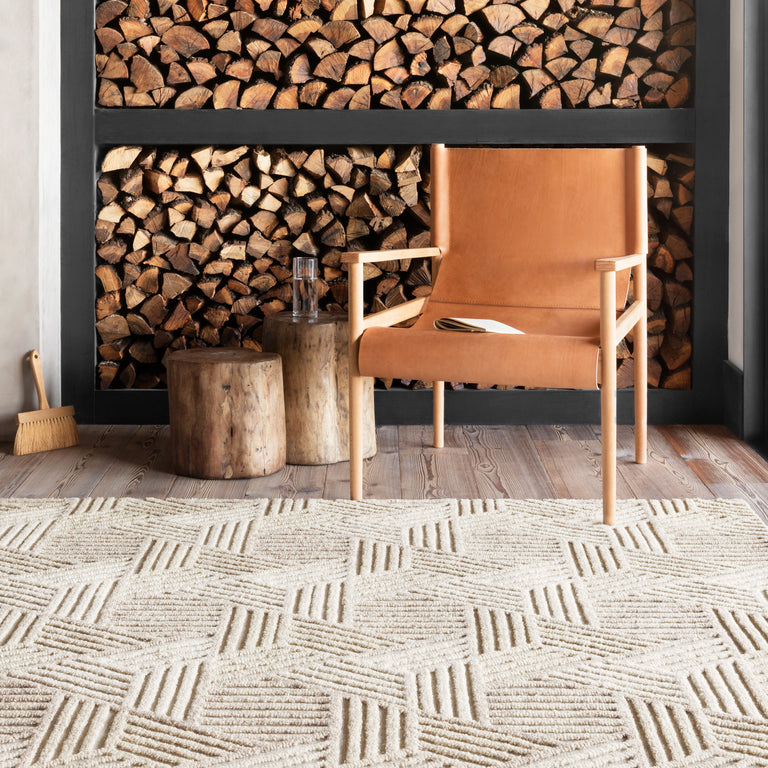 Loloi Rugs Ehren Collection Rug in Oatmeal, Ivory - 7'9" x 9'9"