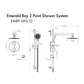 ZLINE Emerald Bay Thermostatic Shower System in Polished Gold, EMBY-SHS-T2-PG