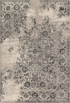 Loloi Rugs Emory Collection Rug in Ivory, Charcoal - 8'11" x 12'5"