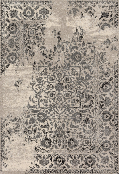Loloi Rugs Emory Collection Rug in Ivory, Charcoal - 8'11" x 12'5"