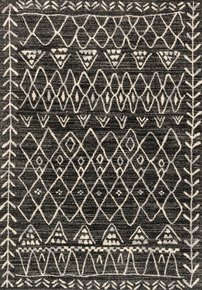 Loloi Rugs Emory Collection Rug in Black, Ivory - 8'11" x 12'5", EMOREB-09BLIV8BC5