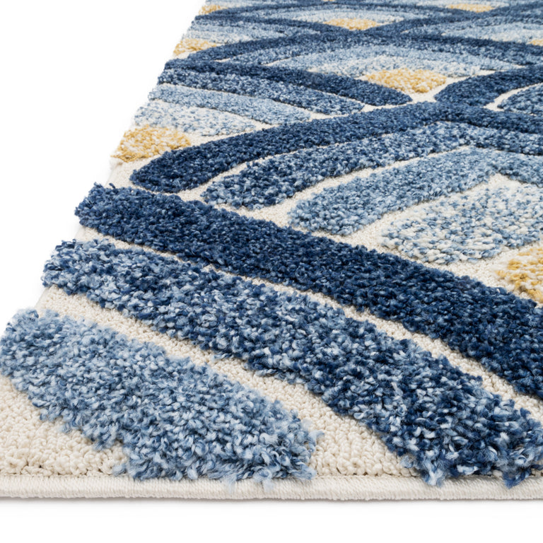 Loloi Rugs Enchant Collection Rug in Ivory, Blue - 9'0" x 12'0"