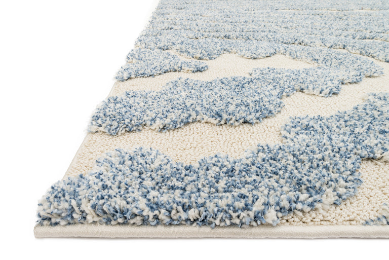 Loloi Rugs Enchant Collection Rug in Ivory, Lt. Blue - 7'7" x 10'6"