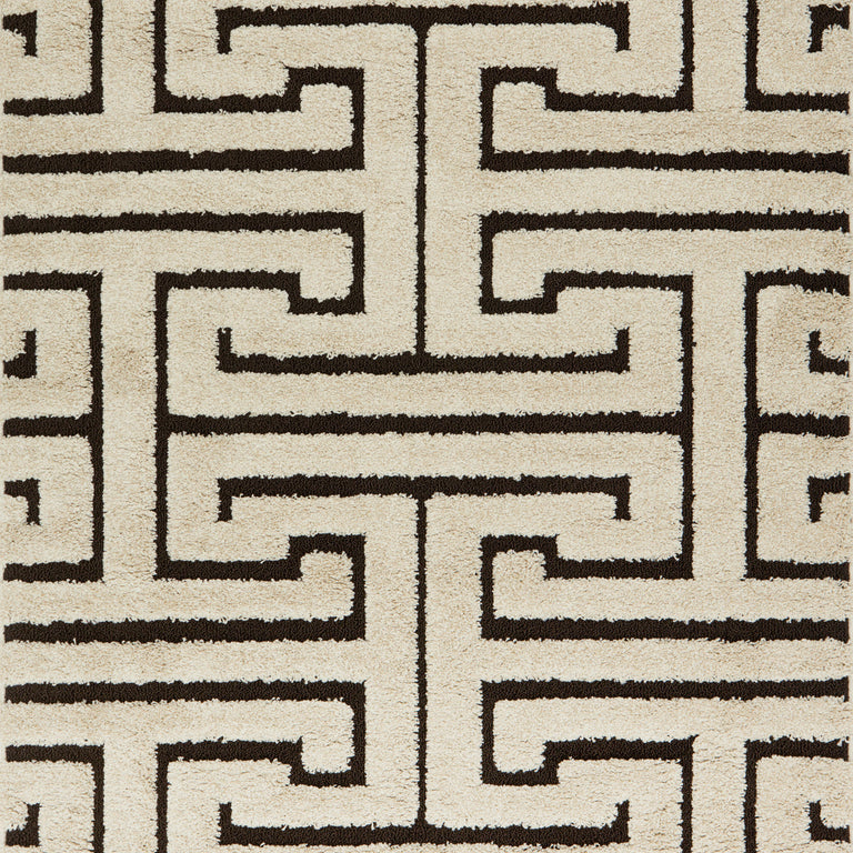 Loloi Rugs Enchant Collection Rug in Ivory, Dark Brown - 9'0" x 12'0"