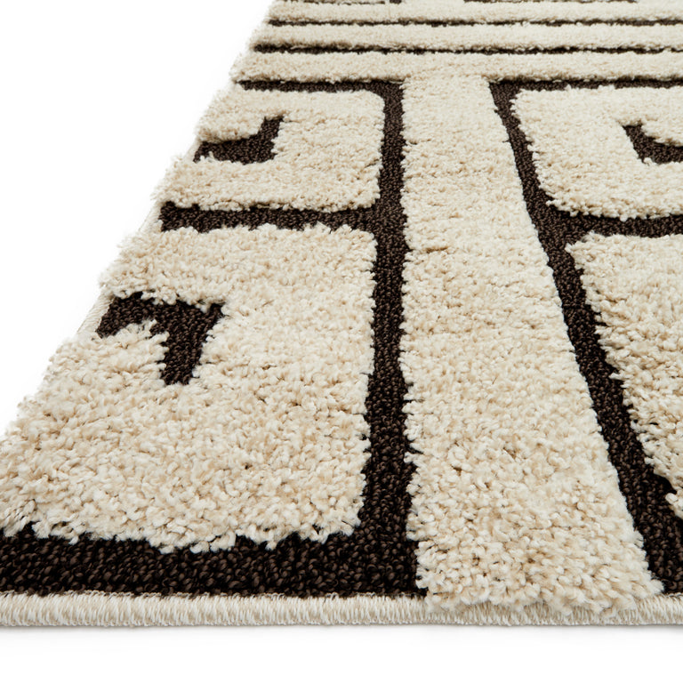 Loloi Rugs Enchant Collection Rug in Ivory, Dark Brown - 9'0" x 12'0"
