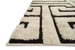 Loloi Rugs Enchant Collection Rug in Ivory, Dark Brown - 7'7" x 10'6"