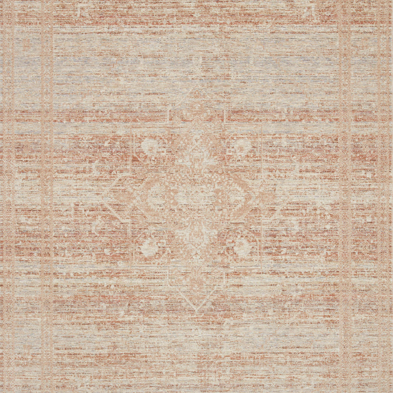 Loloi Rugs Faye Collection Rug in Terracotta, Sky - 9'6" x 13'1"