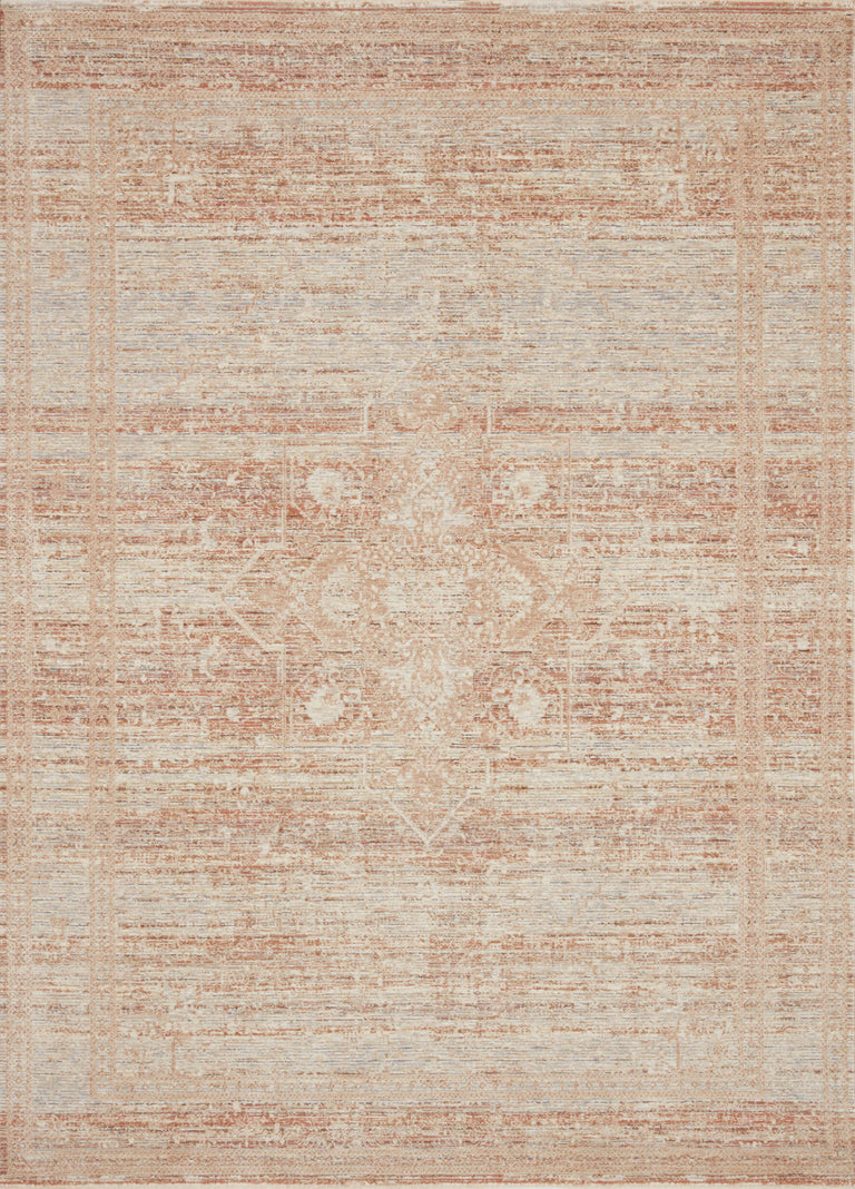 Loloi Rugs Faye Collection Rug in Terracotta, Sky - 9'6" x 13'1"